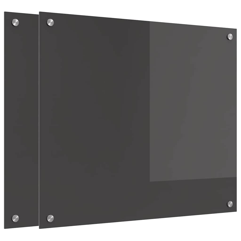 Küchenrückwand 2 pcs Dunkelgrau 70 x 60 cm Gehärtetes Glas