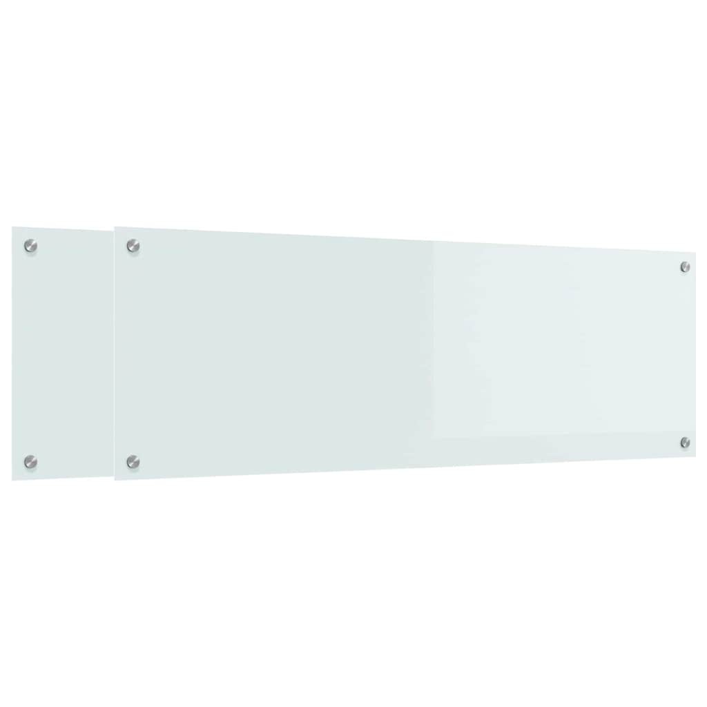 Küchenrückwand 2 pcs Weiß 120 x 40 cm Gehärtetes Glas