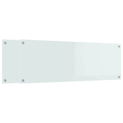 Küchenrückwand 2 pcs Weiß 120 x 40 cm Gehärtetes Glas