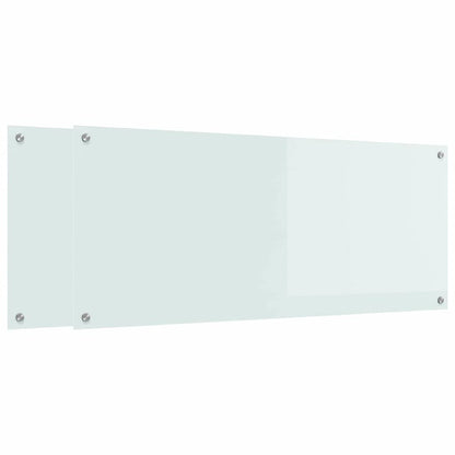 Küchenrückwand 2 pcs Weiß 120 x 50 cm Gehärtetes Glas