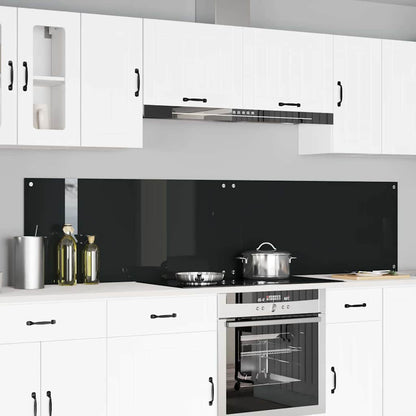 Küchenrückwand 2 pcs Schwarz 110 x 50 cm Gehärtetes Glas