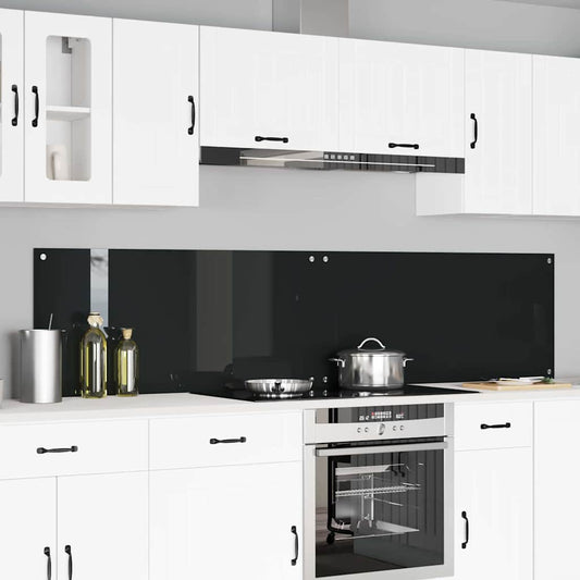 Küchenrückwand 2 pcs Schwarz 110 x 50 cm Gehärtetes Glas