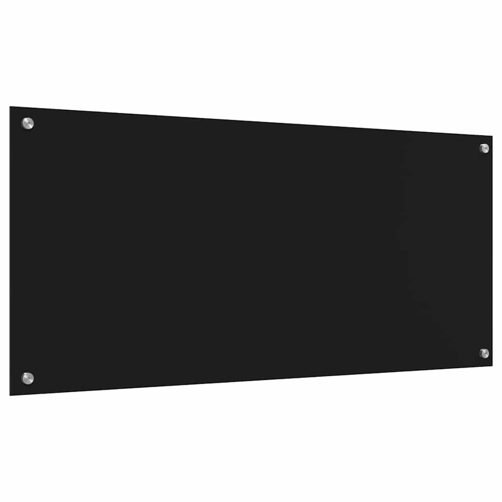 Küchenrückwand 2 pcs Schwarz 110 x 50 cm Gehärtetes Glas