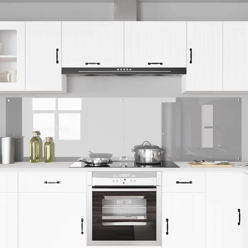 Küchenrückwand 2 pcs Hellgrau 110 x 60 cm Gehärtetes Glas