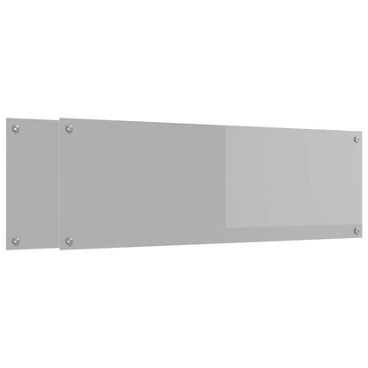Küchenrückwand 2 pcs Hellgrau 120 x 40 cm Gehärtetes Glas