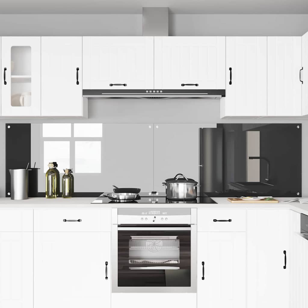 Küchenrückwand 2 pcs Dunkelgrau 120 x 60 cm Gehärtetes Glas