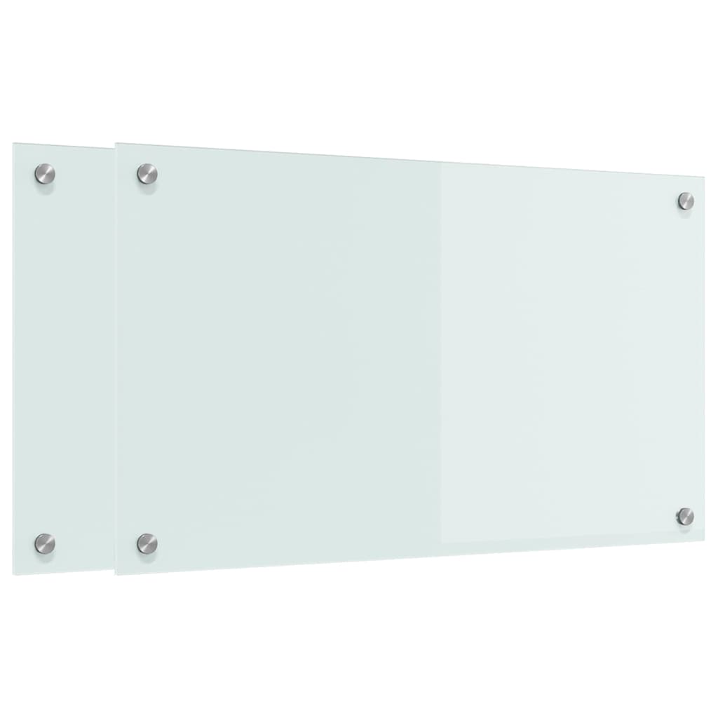 Küchenrückwand 2 pcs Weiß 70 x 40 cm Gehärtetes Glas