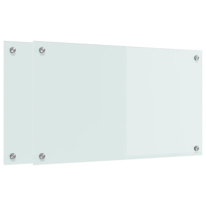 Küchenrückwand 2 pcs Weiß 70 x 40 cm Gehärtetes Glas