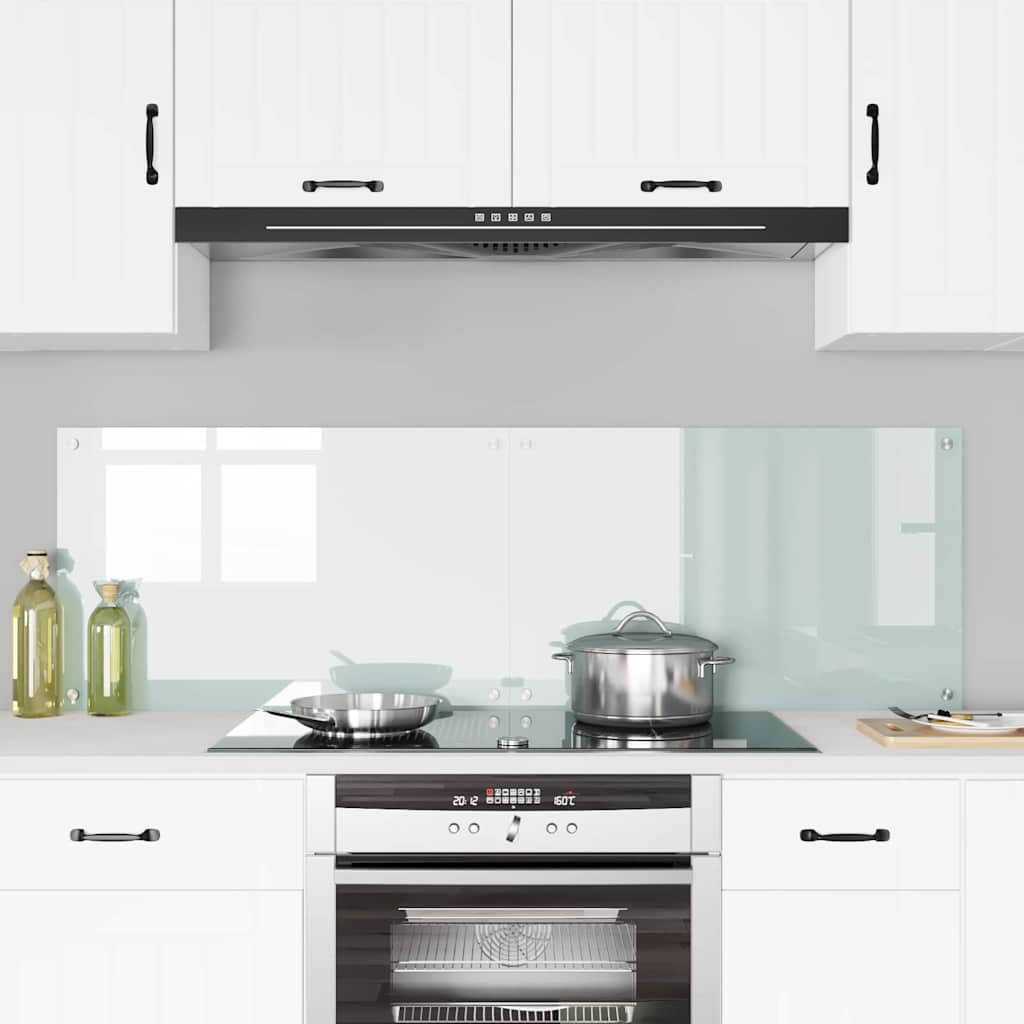 Küchenrückwand 2 pcs Weiß 80 x 50 cm Gehärtetes Glas