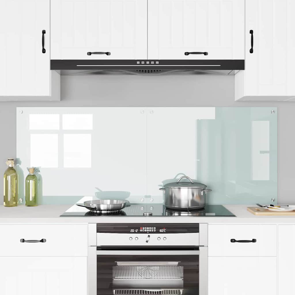 Küchenrückwand 2 pcs Weiß 80 x 60 cm Gehärtetes Glas