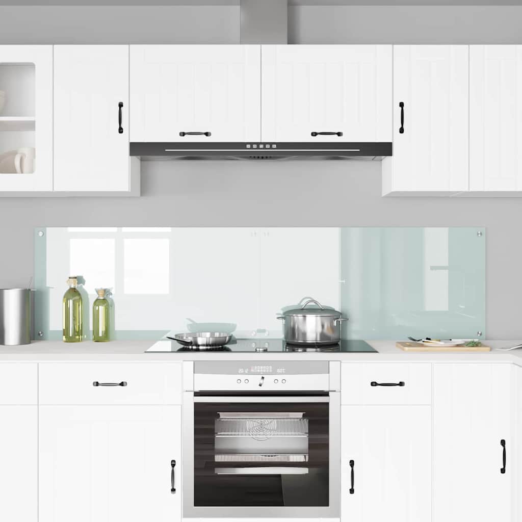 Küchenrückwand 2 pcs Weiß 100 x 50 cm Gehärtetes Glas