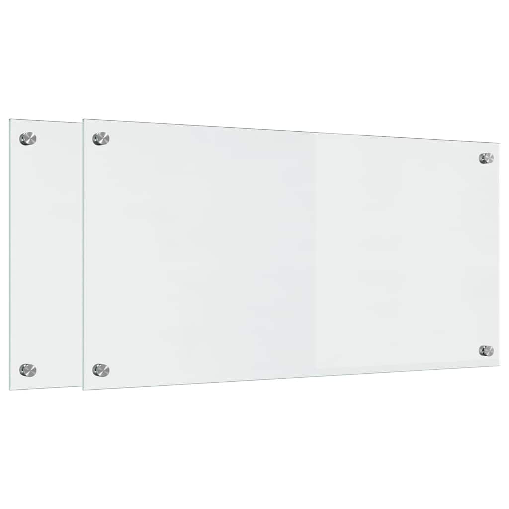 Küchenrückwand 2 pcs Transparent 80 x 40 cm Gehärtetes Glas