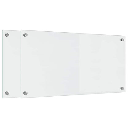 Küchenrückwand 2 pcs Transparent 80 x 40 cm Gehärtetes Glas