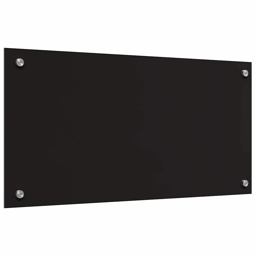 Küchenrückwand 2 pcs Schwarz 80 x 40 cm Gehärtetes Glas
