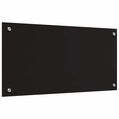 Küchenrückwand 2 pcs Schwarz 80 x 40 cm Gehärtetes Glas