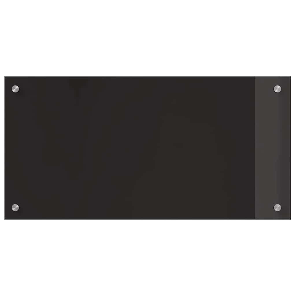 Küchenrückwand 2 pcs Schwarz 80 x 40 cm Gehärtetes Glas