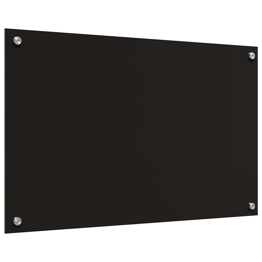 Küchenrückwand 2 pcs Schwarz 80 x 50 cm Gehärtetes Glas