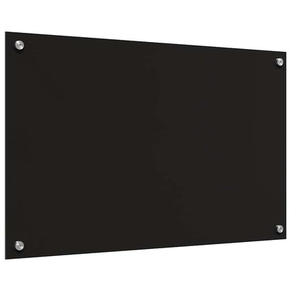 Küchenrückwand 2 pcs Schwarz 80 x 50 cm Gehärtetes Glas