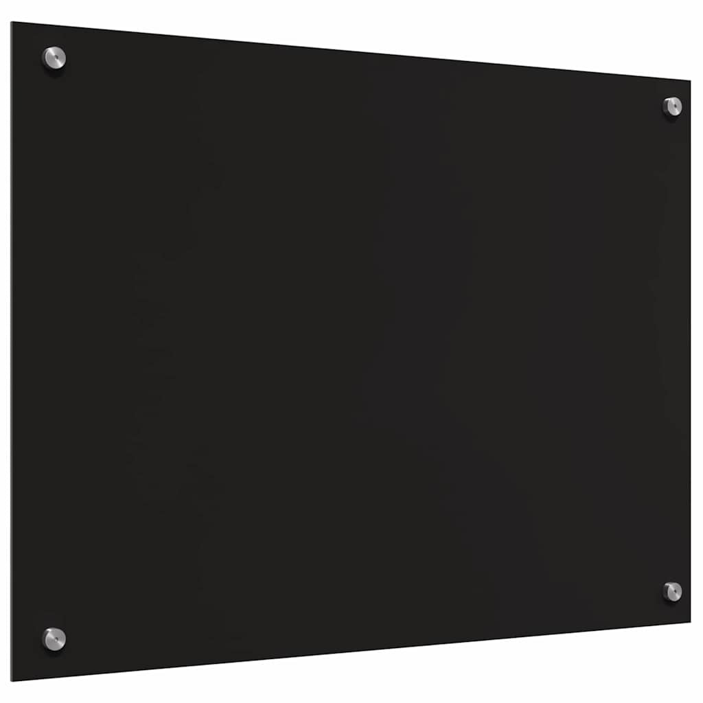 Küchenrückwand 2 pcs Schwarz 80 x 60 cm Gehärtetes Glas