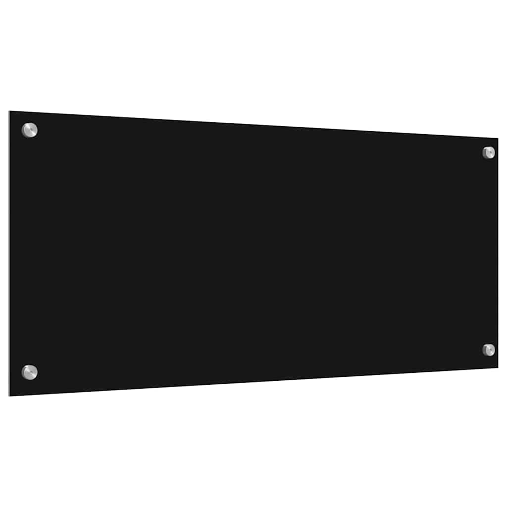 Küchenrückwand 2 pcs Schwarz 90 x 40 cm Gehärtetes Glas