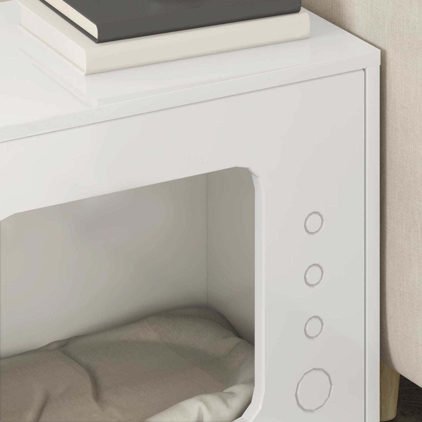 Katzenhaus Glänzend Weiß 51 x 30 x 42 cm Holzwerkstoff