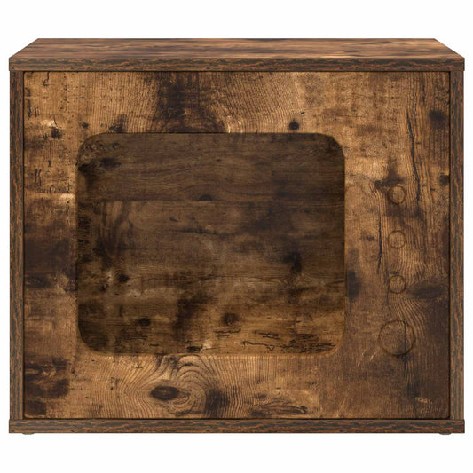 Katzenhaus Geräucherte Eiche 51 x 30 x 42 cm Holzwerkstoff