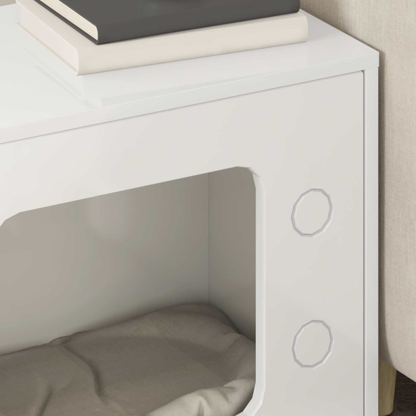 Katzenhaus Glänzend Weiß 51 x 30 x 52 cm Holzwerkstoff