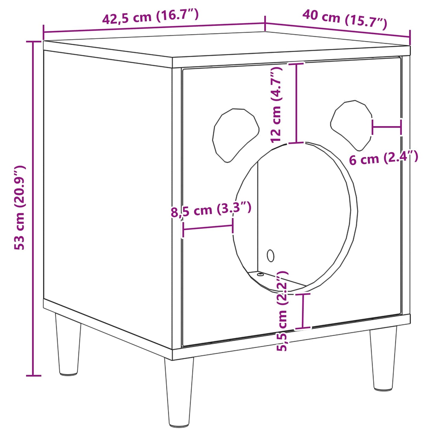 Katzenhaus Altholz 42,5 x 40 x 53 cm Holzwerkstoff