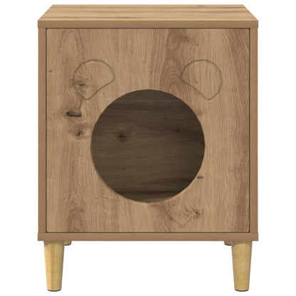 Katzenhaus Kunsthandwerk Eiche 42,5 x 40 x 53 cm Holzwerkstoff