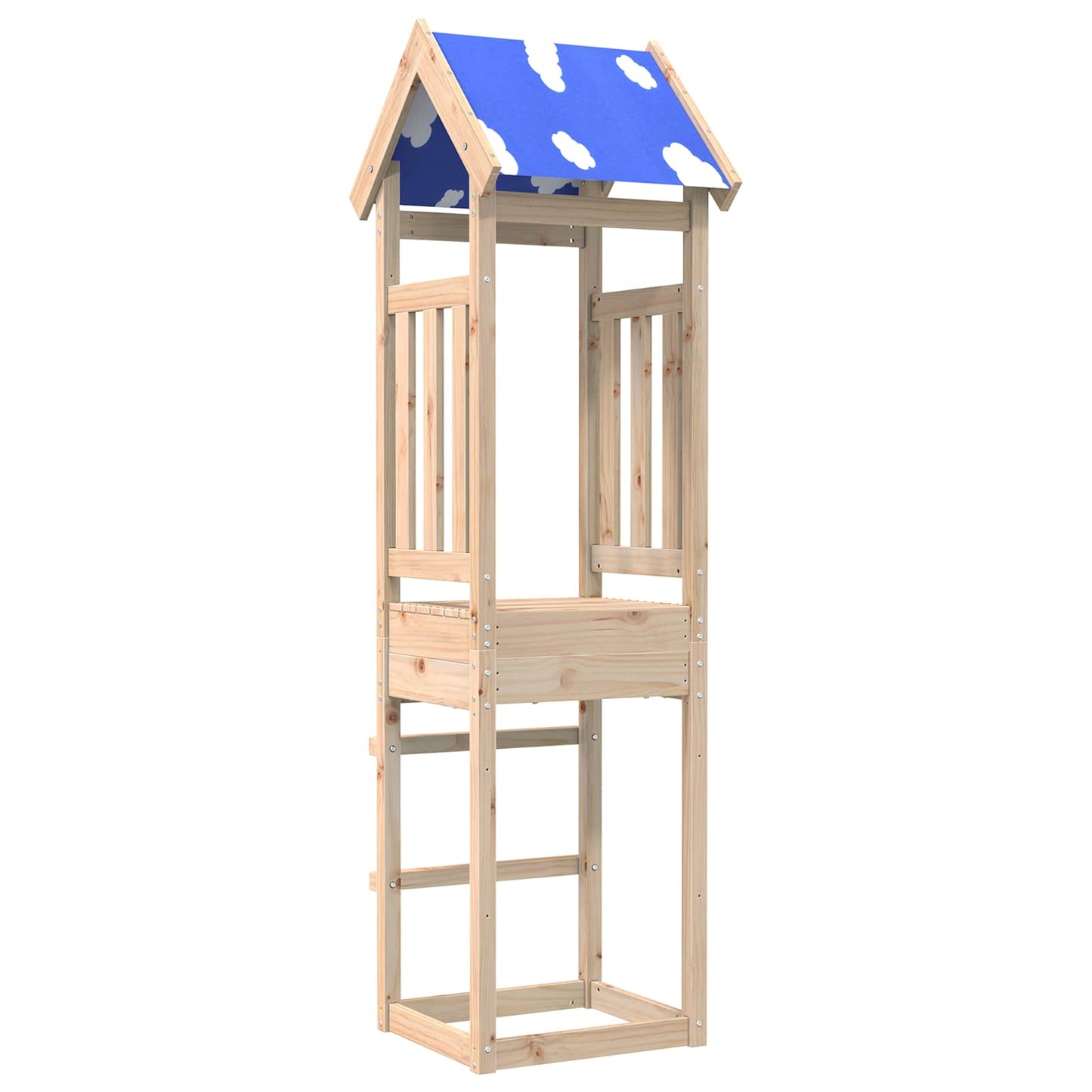 Spielturm Braun 52,5 x 46,5 x 208 cm Massives Kiefernholz