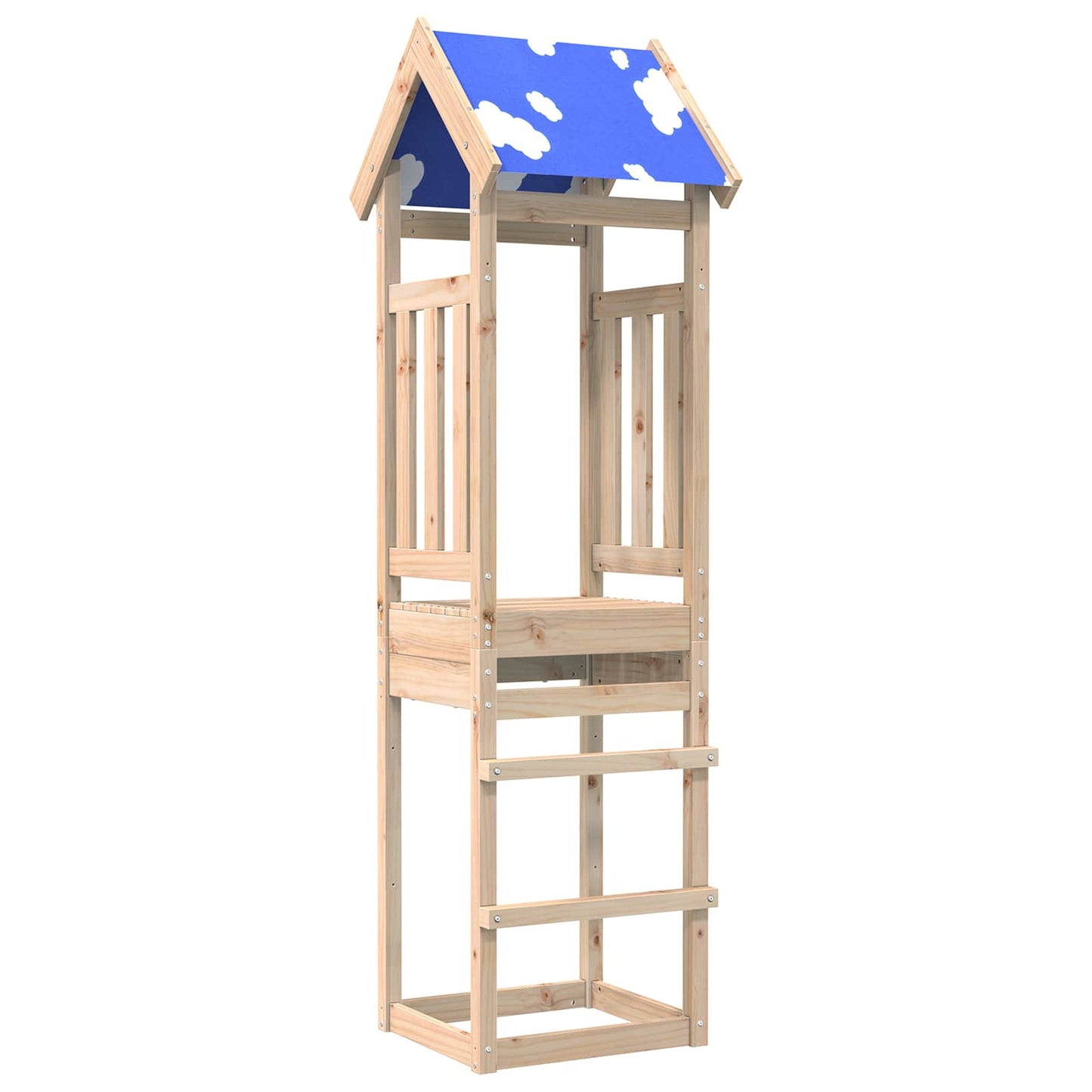 Spielturm Braun 52,5 x 46,5 x 208 cm Massives Kiefernholz
