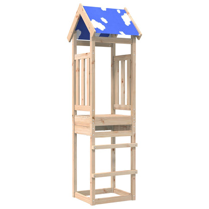 Spielturm Braun 52,5 x 46,5 x 208 cm Massives Kiefernholz