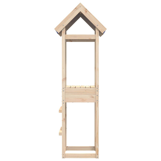 Spielturm Braun 52,5 x 46,5 x 195 cm Massives Kiefernholz