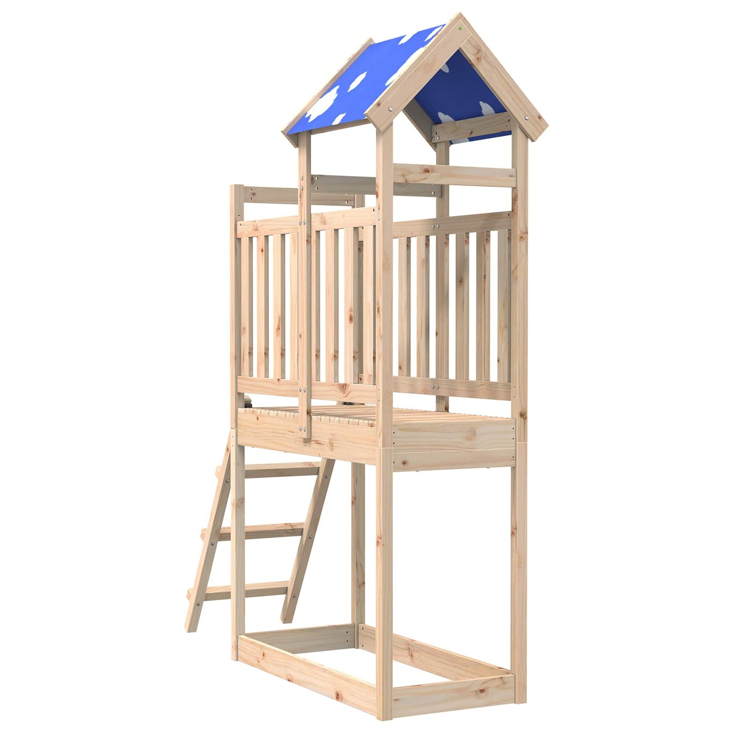 Spielturm Braun 52,5 x 110,5 x 215 cm Massives Kiefernholz