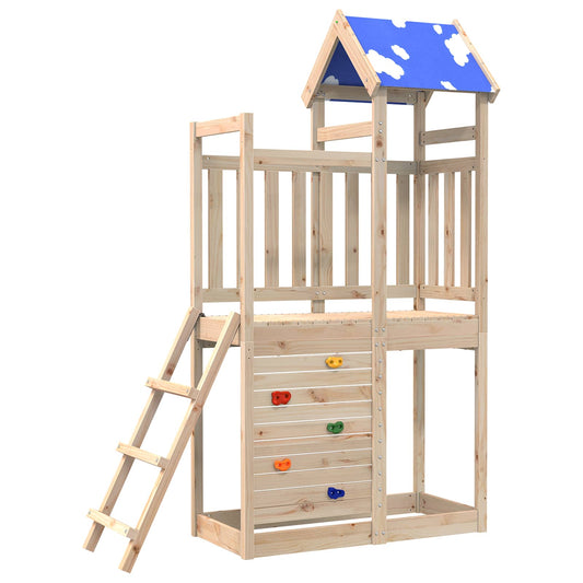 Spielturm Braun 110,5 x 52,5 x 215 cm Massives Kiefernholz