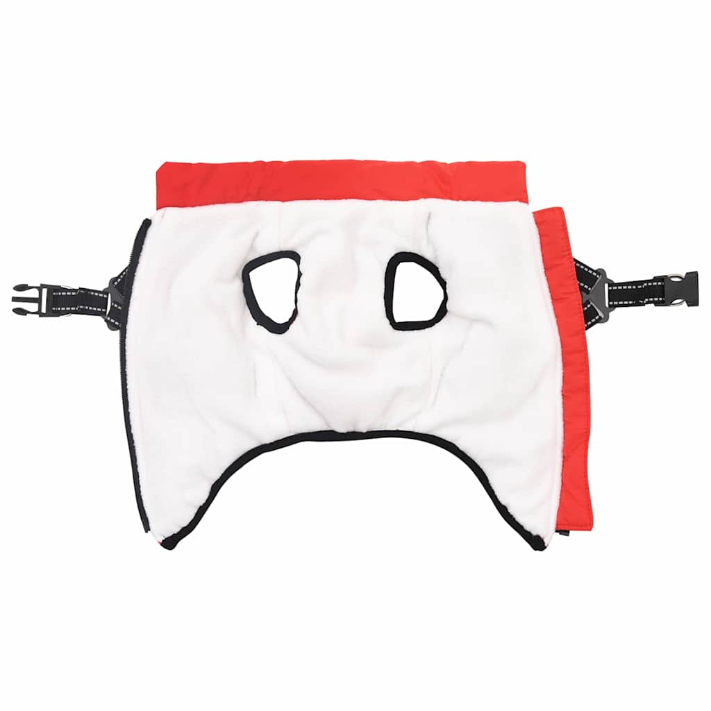 Hundemantel mit Geschirr Rot S Fleece und Polyester