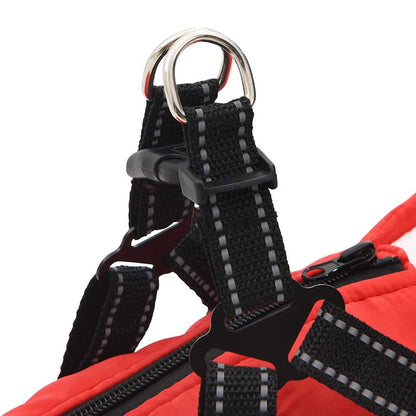 Hundemantel mit Geschirr Rot M Fleece und Polyester