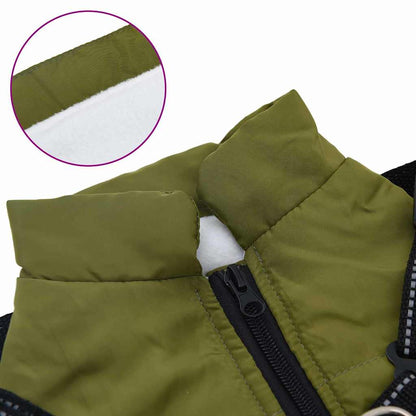 Hundemantel mit Geschirr Olivegrün 2XL Fleece und Polyester