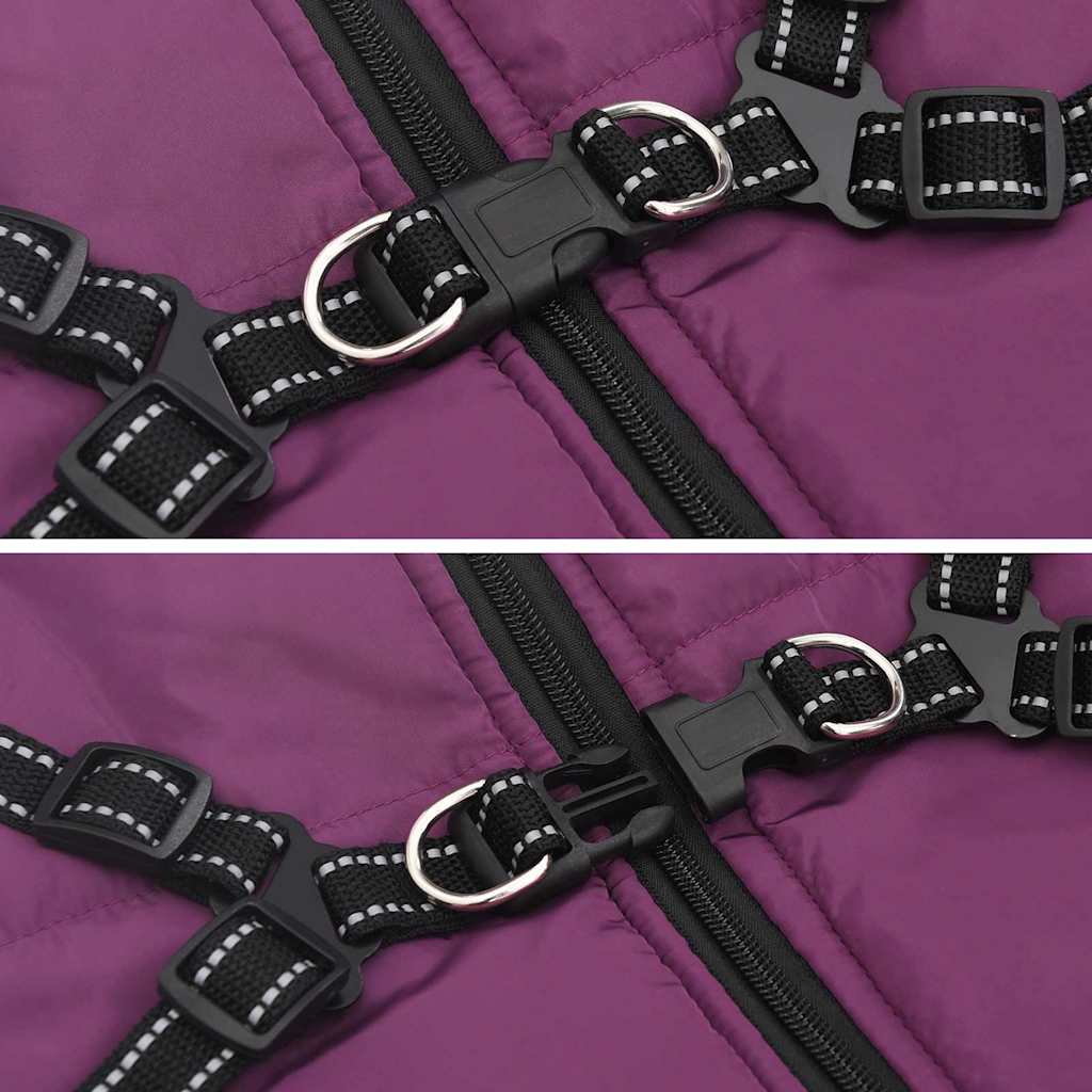 Hundemantel mit Geschirr Lila 3XL Fleece und Polyester
