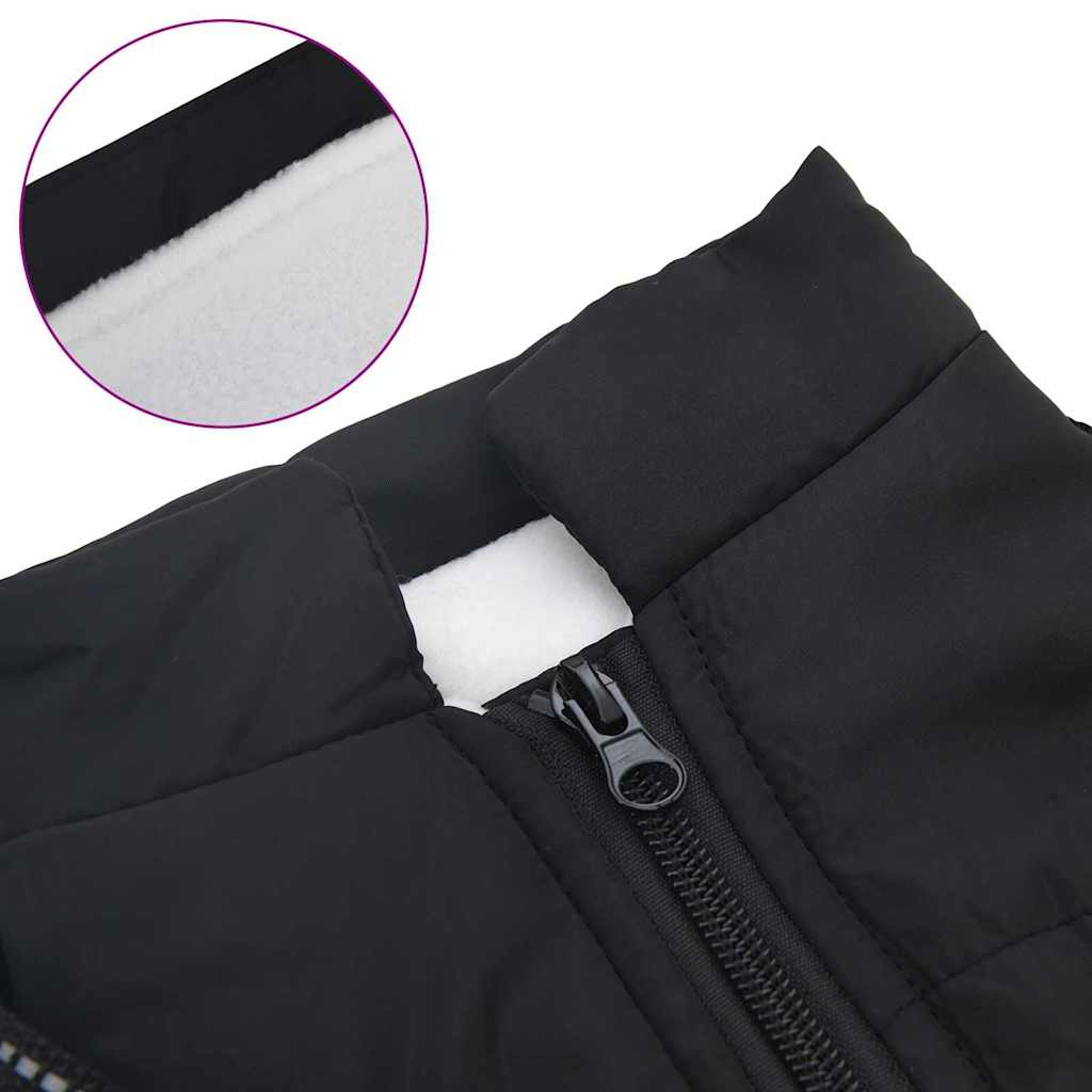 Hundemantel mit Geschirr Schwarz 2XL Fleece und Polyester