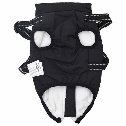 Hundemantel mit Geschirr Schwarz 2XL Fleece und Polyester