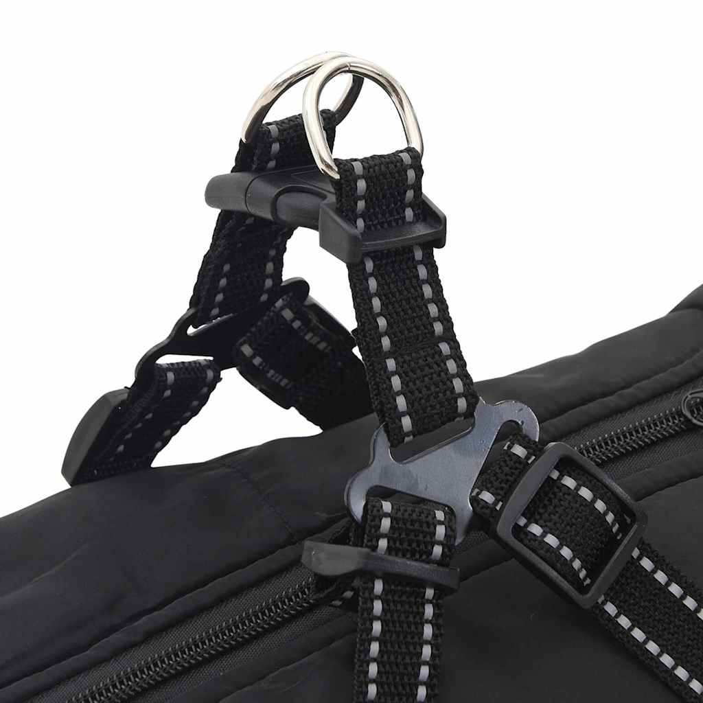 Hundemantel mit Geschirr Schwarz 3XL Fleece und Polyester