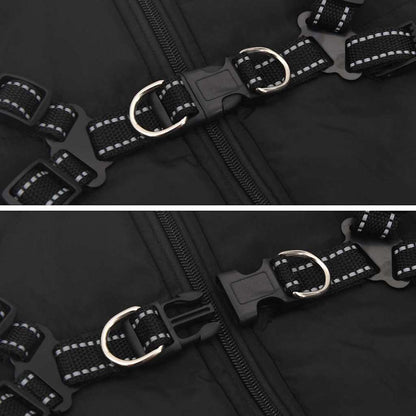 Hundemantel mit Geschirr Schwarz 6XL Fleece und Polyester