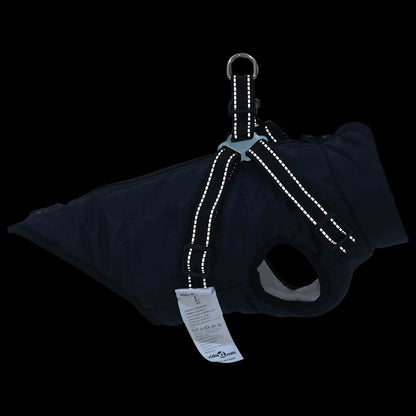 Hundemantel mit Geschirr Marineblau S Fleece und Polyester