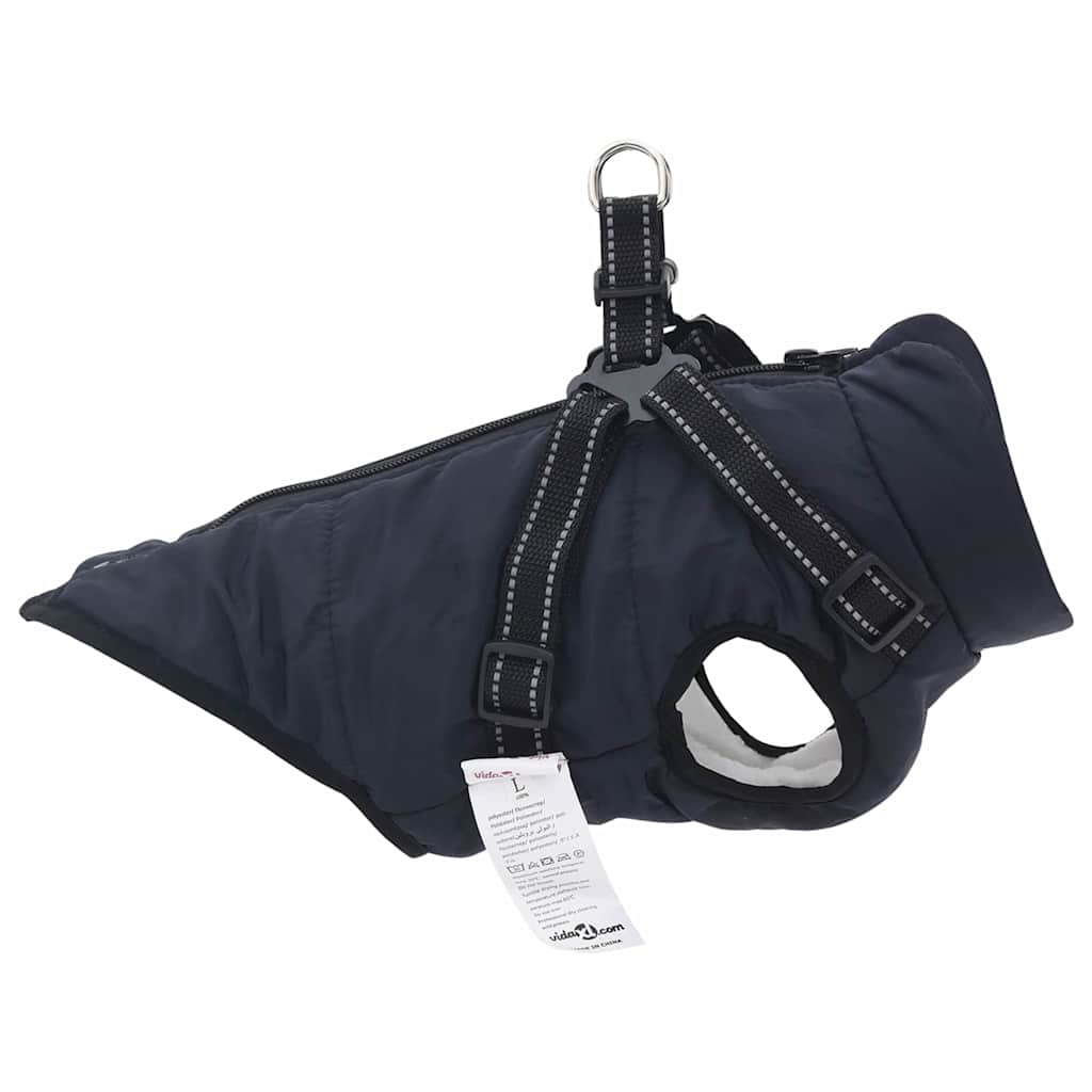 Hundemantel mit Geschirr Marineblau XL Fleece und Polyester