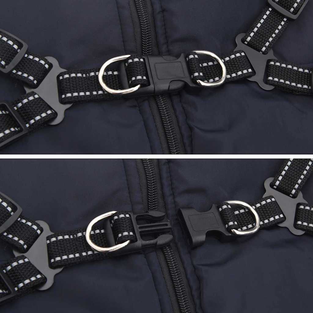 Hundemantel mit Geschirr Marineblau 6XL Fleece und Polyester