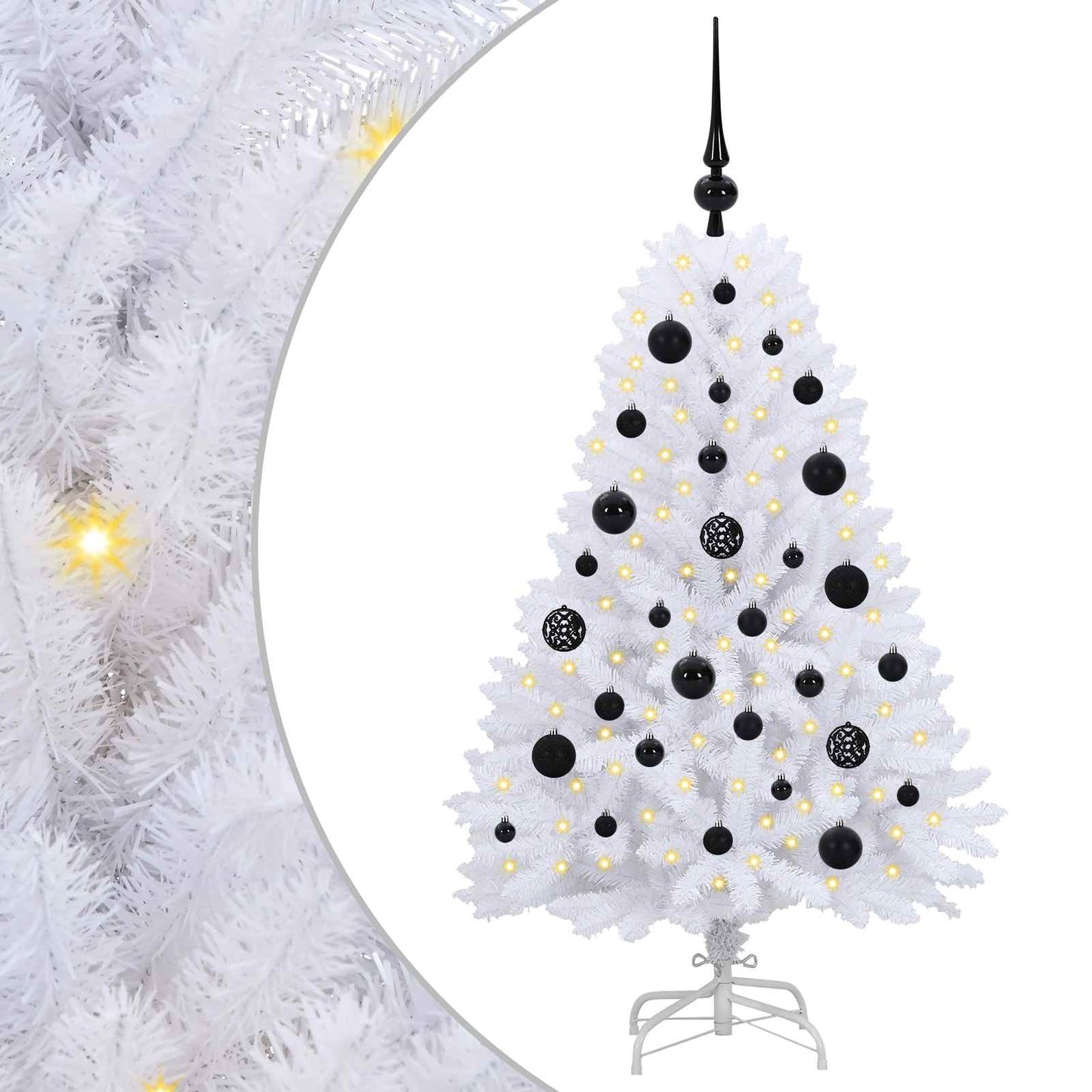 Künstlicher klappbarer Weihnachtsbaum Weiß 120 cm PVC und Stahl