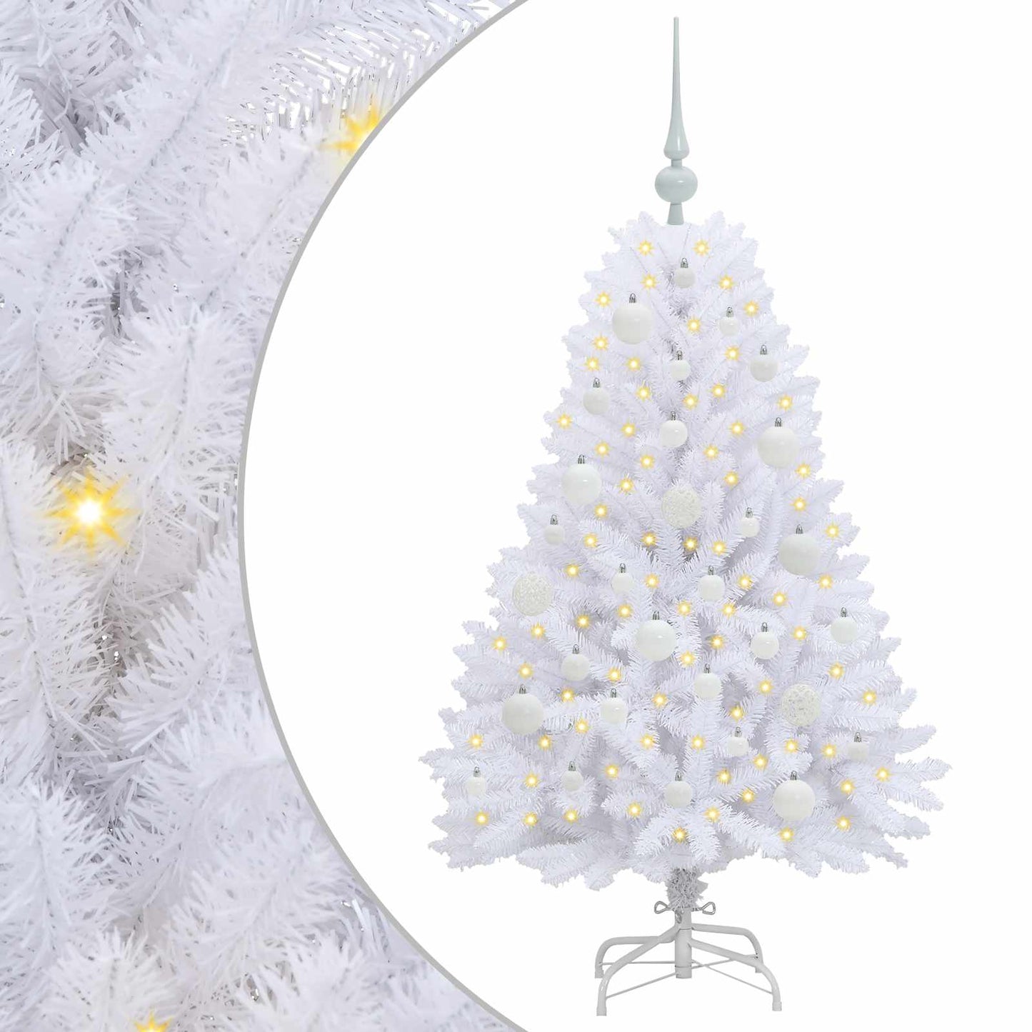 Künstlicher klappbarer Weihnachtsbaum Weiß 120 cm PVC und Stahl