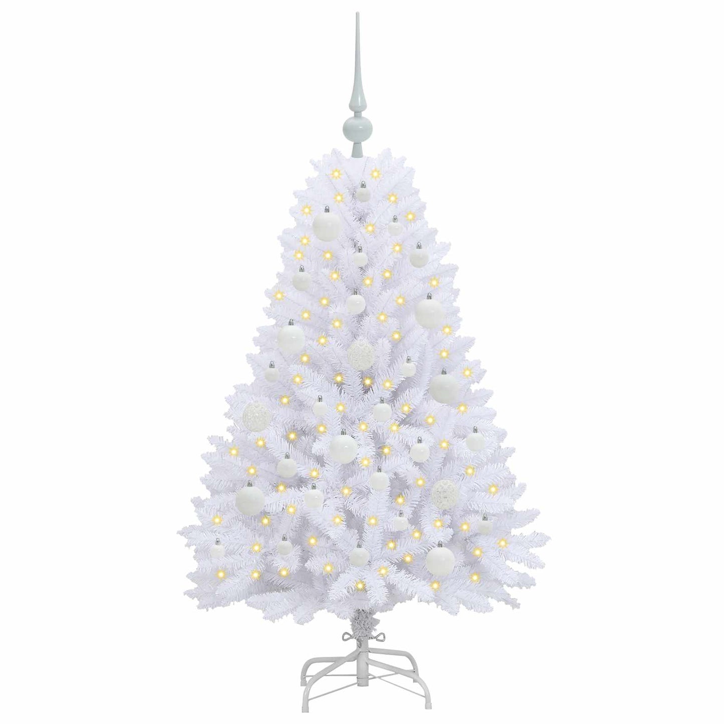 Künstlicher klappbarer Weihnachtsbaum Weiß 120 cm PVC und Stahl