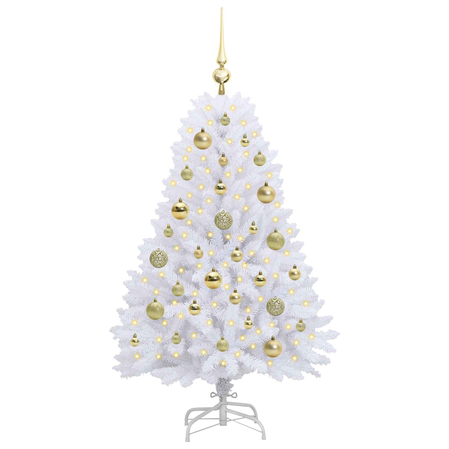 Künstlicher klappbarer Weihnachtsbaum Weiß 120 cm PVC und Stahl